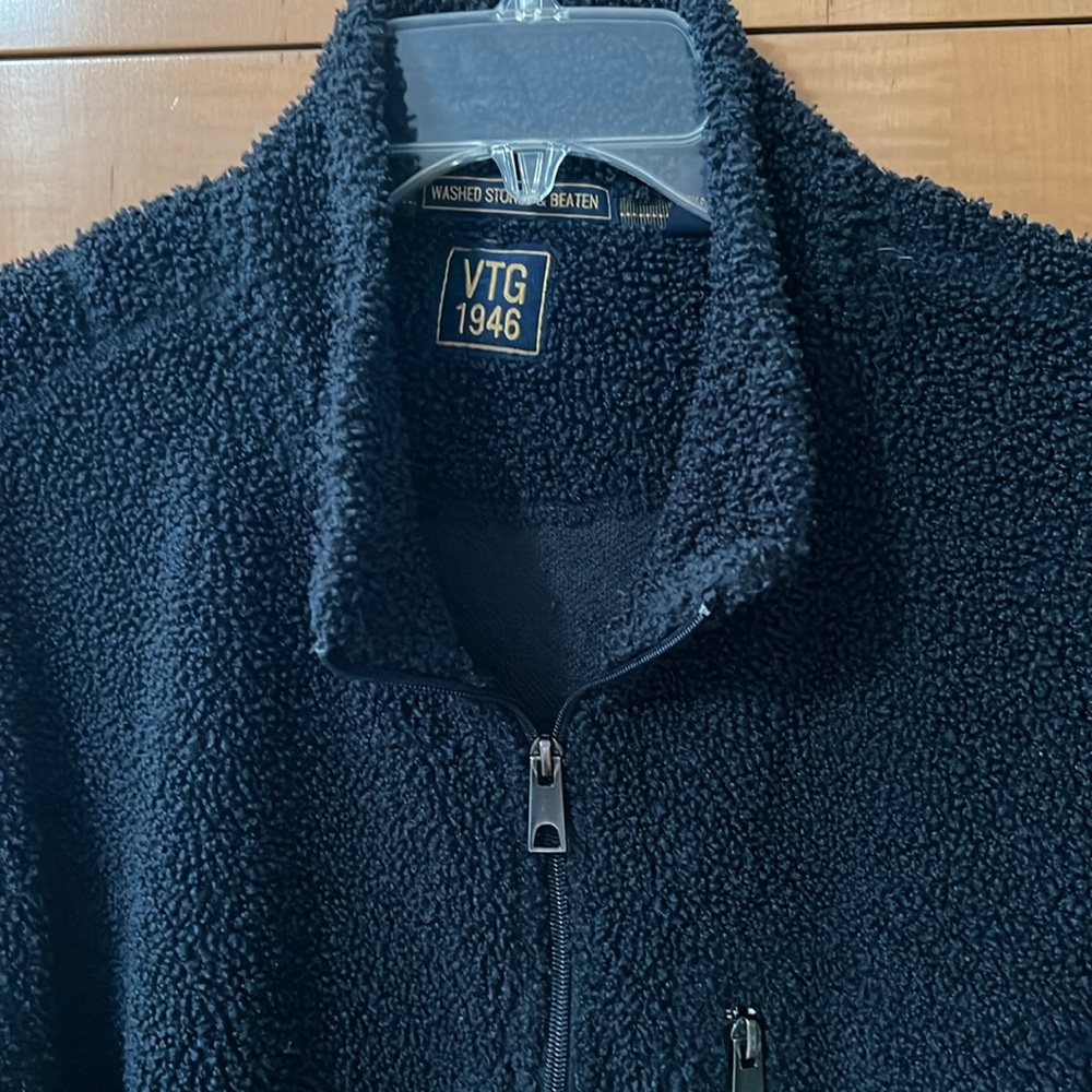 VTG 1946 Quarter Zip Fuzzy Fleece Teddy Sweatshirt XXL